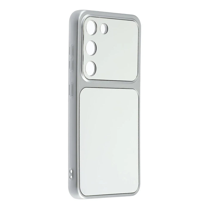 For Samsung Galaxy S23 Phone Case Mirror Electroplating TPU Cover - Silver - 2