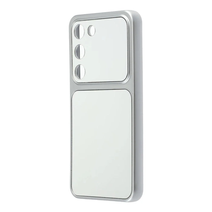 For Samsung Galaxy S23 Phone Case Mirror Electroplating TPU Cover - Silver - 3