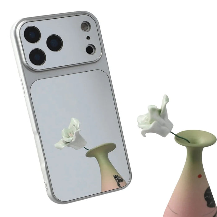 For iPhone 17 Pro Max Phone Case Mirror Electroplating TPU Cover - Silver - 1