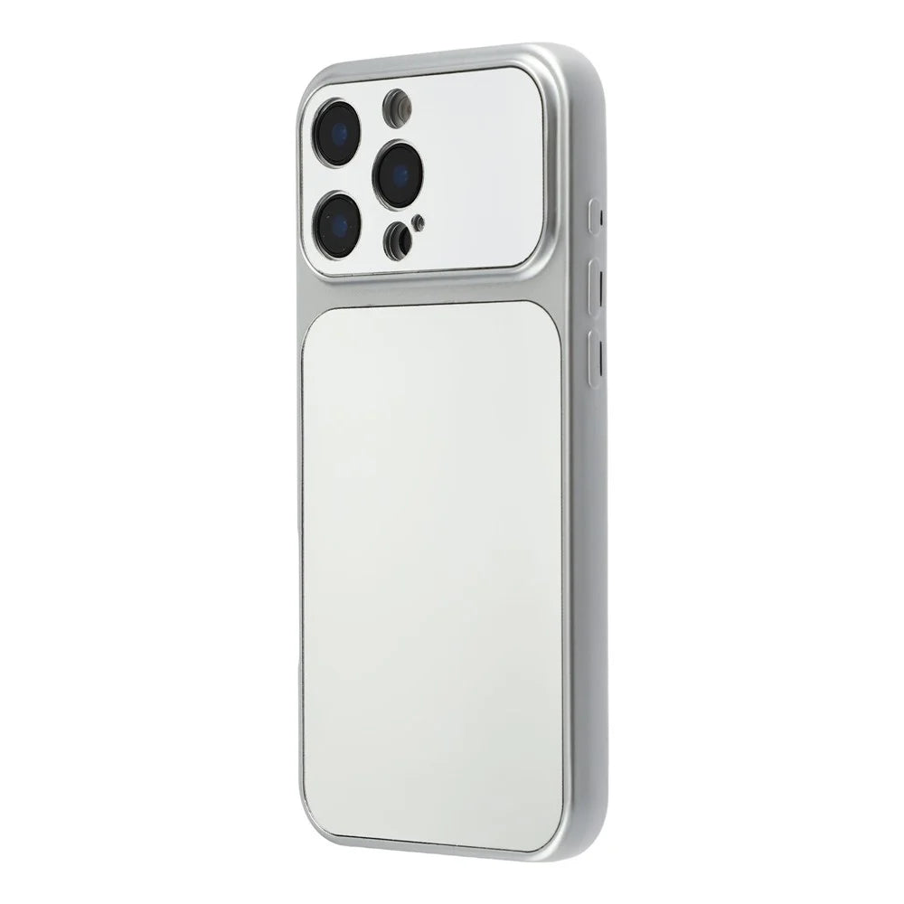 For iPhone 16 Pro Max Phone Case Mirror Electroplating TPU Cover - Silver - 3