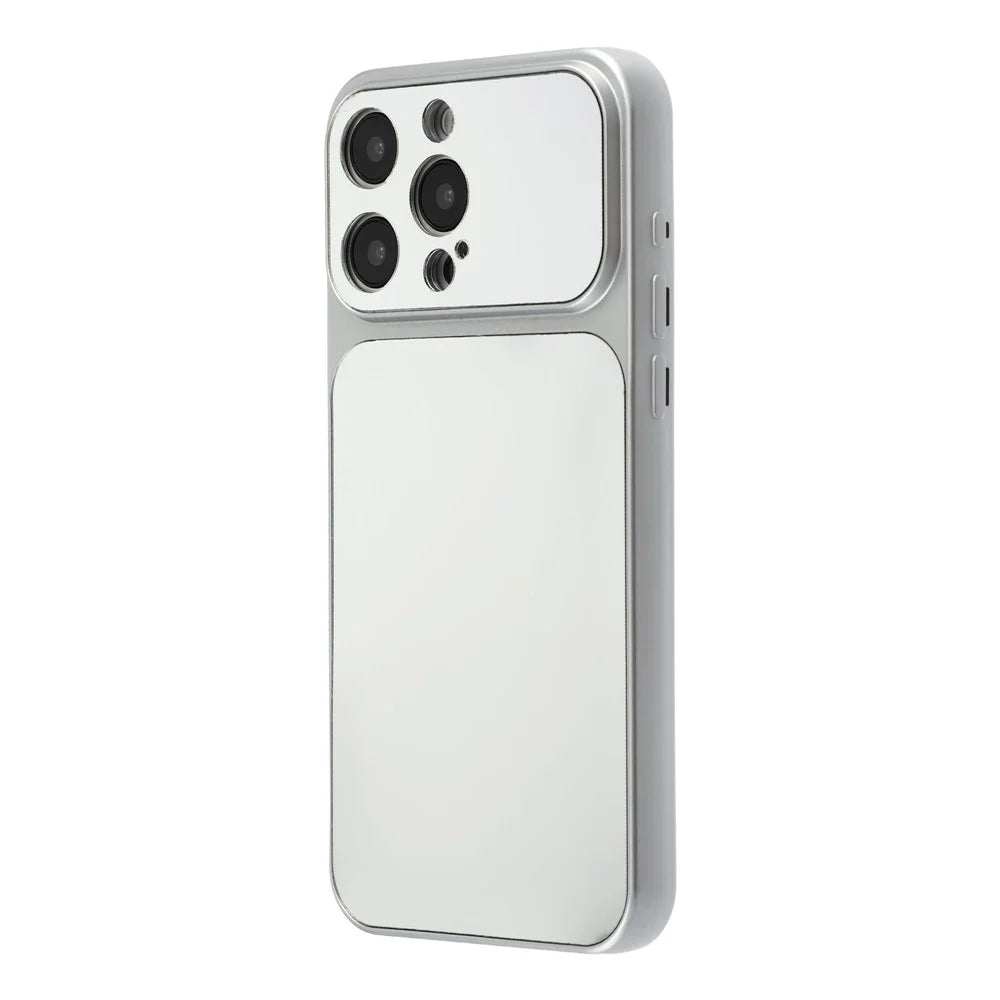 For iPhone 15 Pro Max Phone Case Mirror Electroplating TPU Cover - Silver - 3
