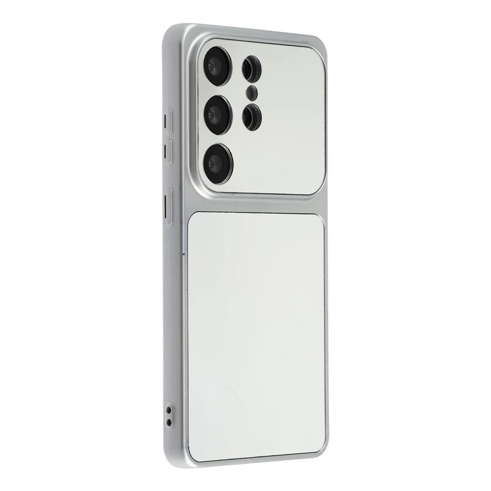 For Samsung Galaxy S24 Ultra Phone Case Mirror Electroplating TPU Cover - Silver - 3