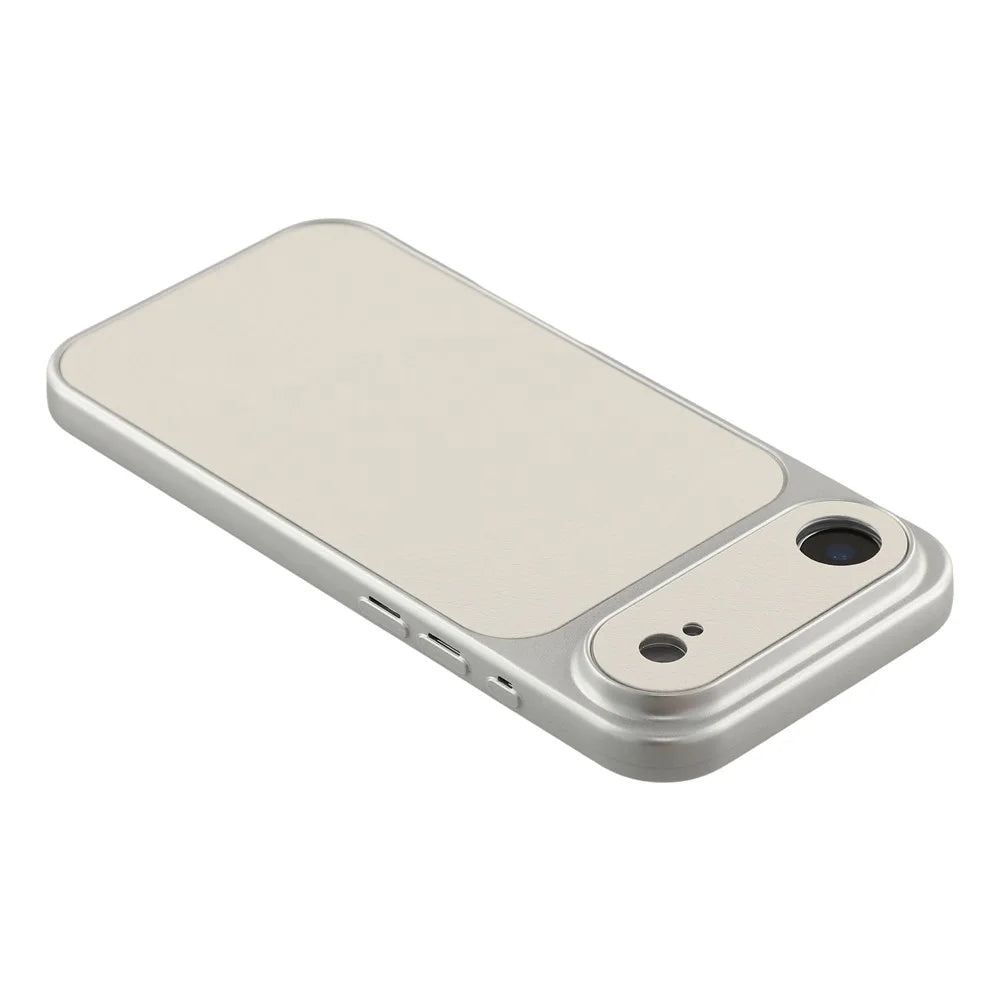 For iPhone Air Case Sheepskin Texture Leather Coated TPU Phone Cover with Precise Camera Cutouts - White - 4