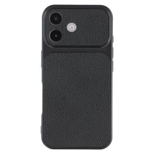 For iPhone 17 Case Sheepskin Texture Leather Coated TPU Phone Cover with Precise Camera Cutouts - Black - 1