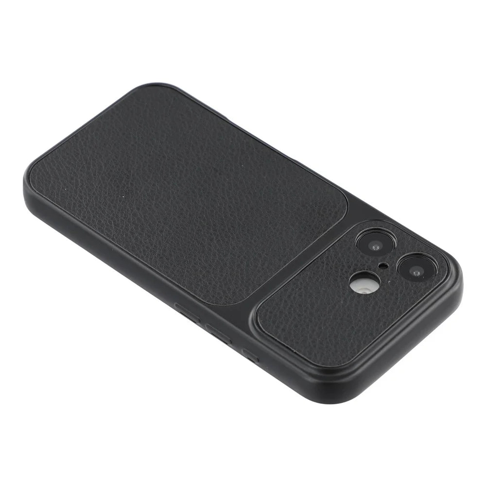 For iPhone 17 Case Sheepskin Texture Leather Coated TPU Phone Cover with Precise Camera Cutouts - Black - 4