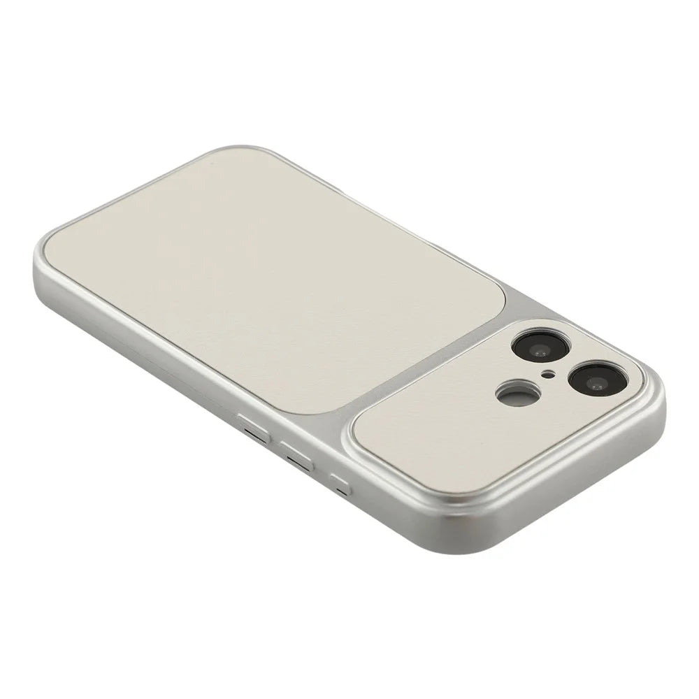 For iPhone 16 Case Sheepskin Texture Leather Coated TPU Phone Cover with Precise Camera Cutouts - White - 4
