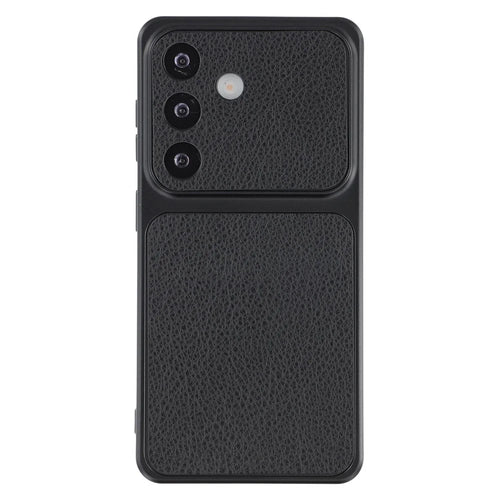 For Samsung Galaxy S26+ Case Sheepskin Texture Leather Coated TPU Phone Cover with Precise Camera Cutouts - Black - 1