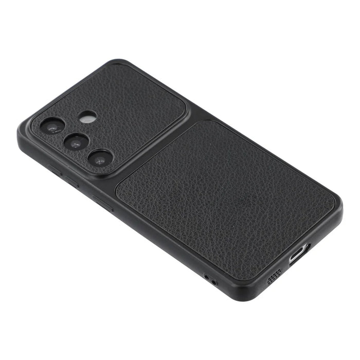 For Samsung Galaxy S26+ Case Sheepskin Texture Leather Coated TPU Phone Cover with Precise Camera Cutouts - Black - 3