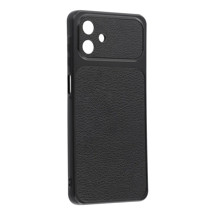 For Samsung Galaxy A06 4G Case Sheepskin Texture Leather Coated TPU Phone Cover with Precise Camera Cutouts - Black - 2