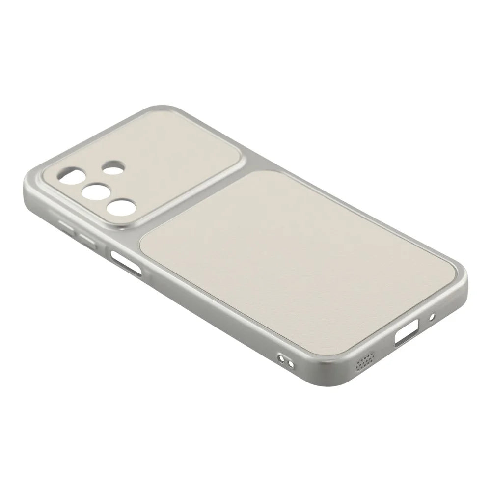 For Samsung Galaxy A16 5G / A16 4G Case Sheepskin Texture Leather Coated TPU Phone Cover with Precise Camera Cutouts - White - 3