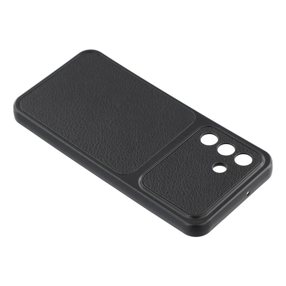 For Samsung Galaxy A26 5G Case Sheepskin Texture Leather Coated TPU Phone Cover with Precise Camera Cutouts - Black - 4