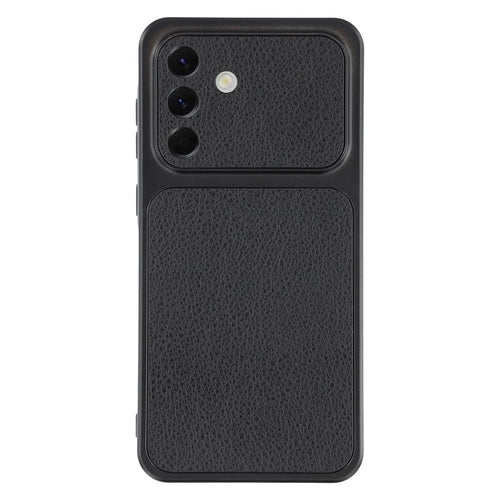 For Samsung Galaxy A36 5G Case Sheepskin Texture Leather Coated TPU Phone Cover with Precise Camera Cutouts - Black - 1