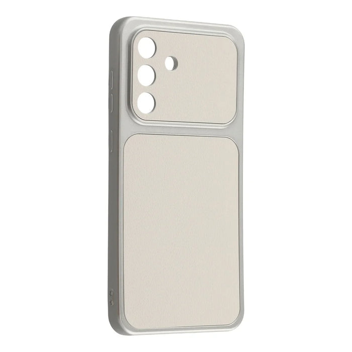 For Samsung Galaxy A56 5G Case Sheepskin Texture Leather Coated TPU Phone Cover with Precise Camera Cutouts - White - 2