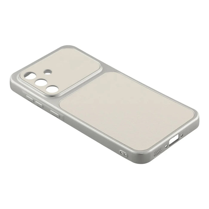 For Samsung Galaxy A56 5G Case Sheepskin Texture Leather Coated TPU Phone Cover with Precise Camera Cutouts - White - 3