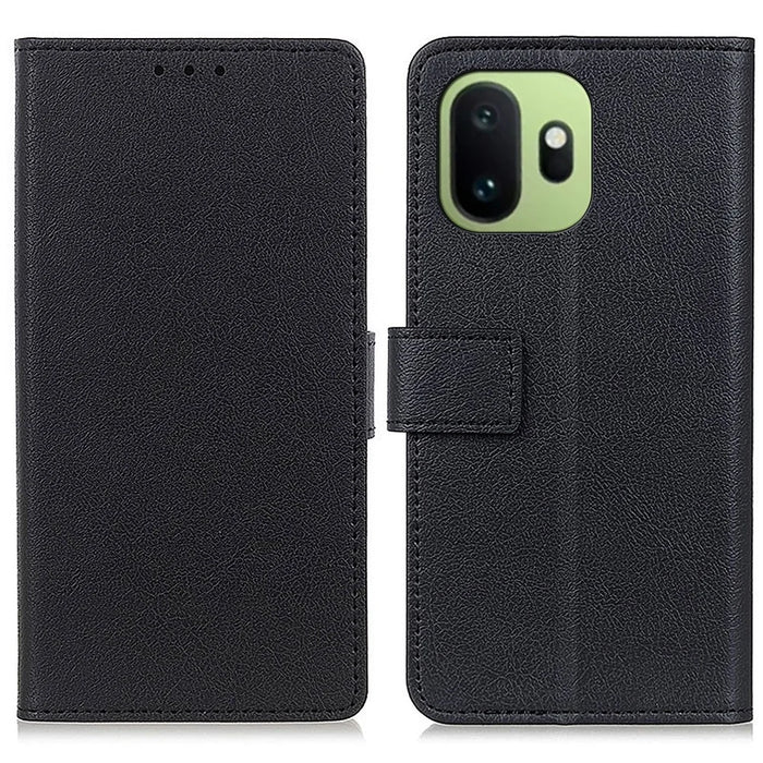 For OnePlus 15T 5G Case PU Leather Stand Wallet Phone Cover - Black - 1