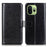For OnePlus 15T 5G Case Crazy Horse Texture PU Leather Phone Stand Cover - Black - 1