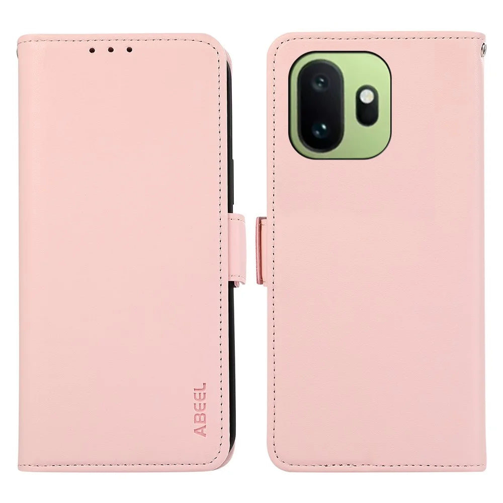 ABEEL For OnePlus 15T 5G Case Leather Phone Cover with RFID Blocking Wallet - Pink - 1
