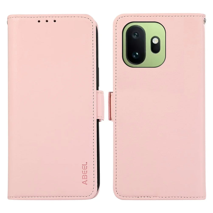 ABEEL For OnePlus 15T 5G Case Leather Phone Cover with RFID Blocking Wallet - Pink - 1