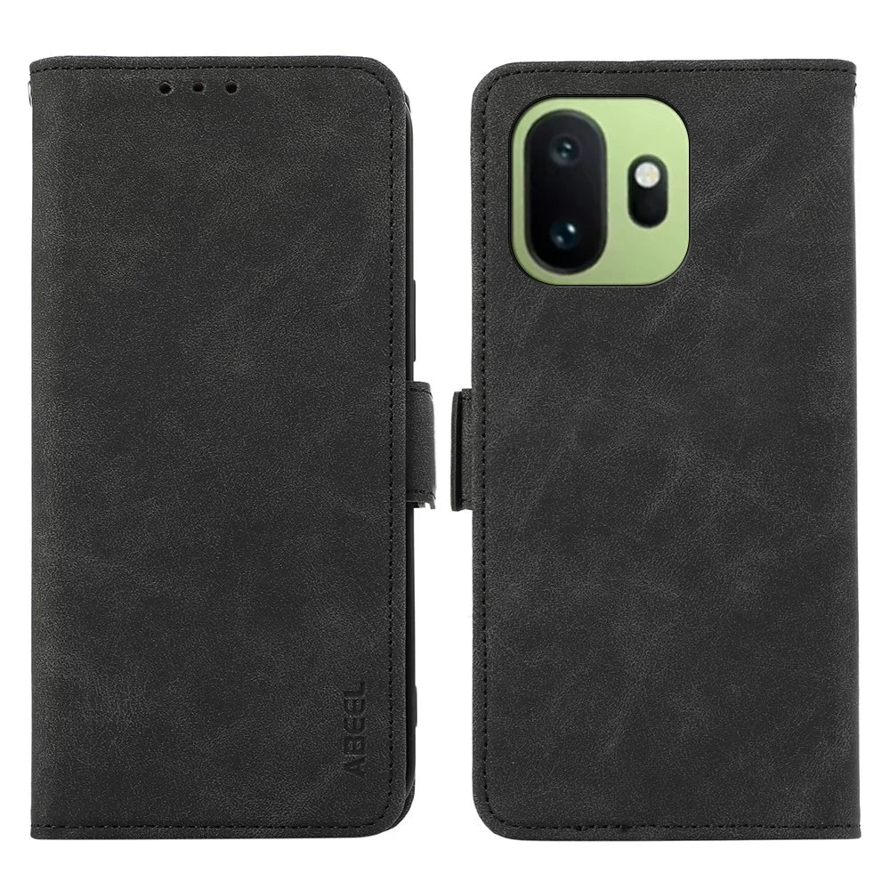 ABEEL For OnePlus 15T 5G Case PU Leather Folio Stand View RFID Blocking Phone Cover - Black - 1