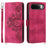 For Realme 16 5G Wallet Case Flower Pattern PU Leather Phone Cover with Strap - Wine Red - 1