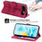 For Realme 16 5G Wallet Case Flower Pattern PU Leather Phone Cover with Strap - Wine Red - 5