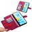 For Realme 16 5G Wallet Case Flower Pattern PU Leather Phone Cover with Strap - Wine Red - 6