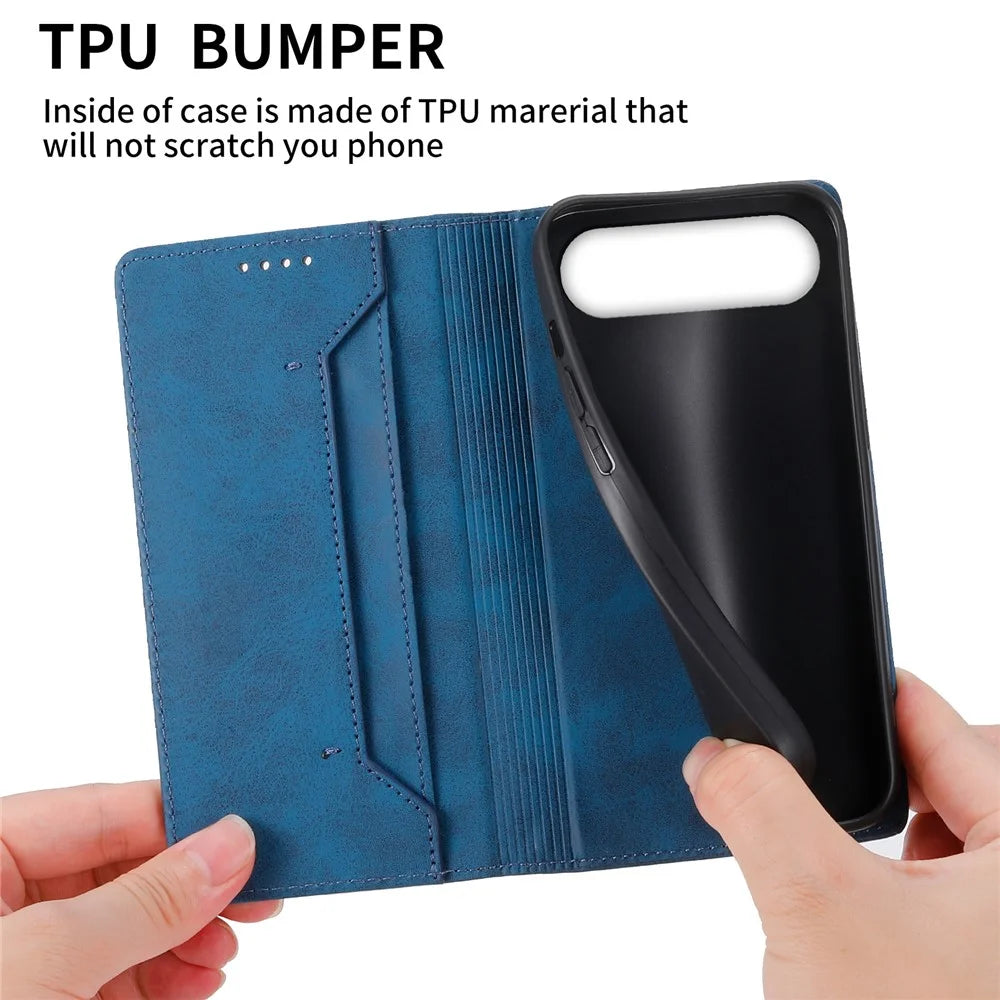 For Realme 16 5G Wallet Case RFID Blocking PU Leather Phone Cover - Blue - 7