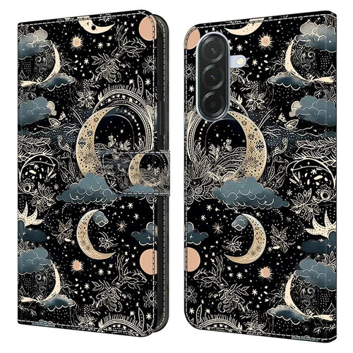 For Samsung Galaxy A27 5G Wallet Case PU Leather Phone Cover with Stand - Moon - 1