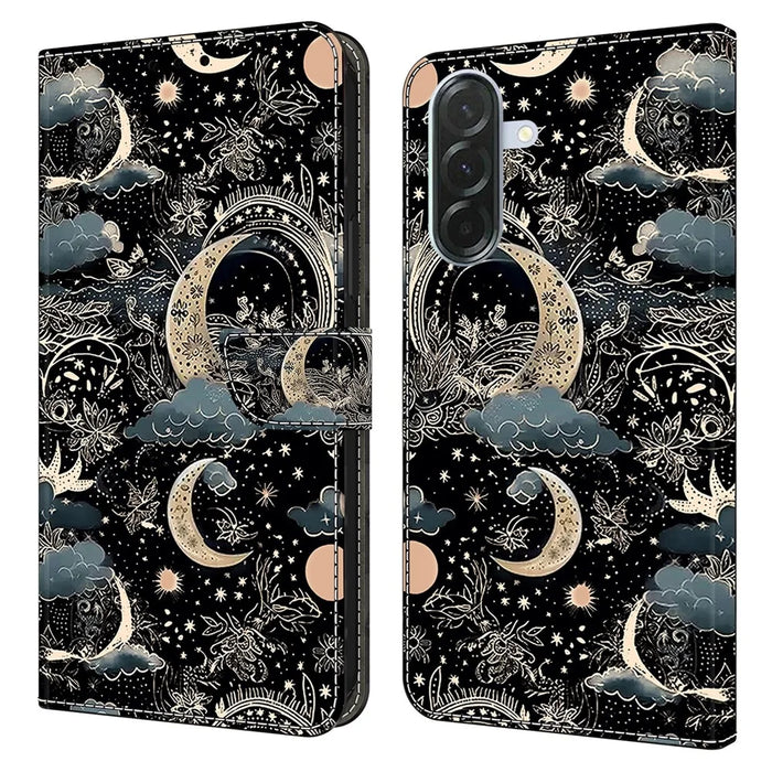 For Samsung Galaxy A27 5G Wallet Case PU Leather Phone Cover with Stand - Moon - 1