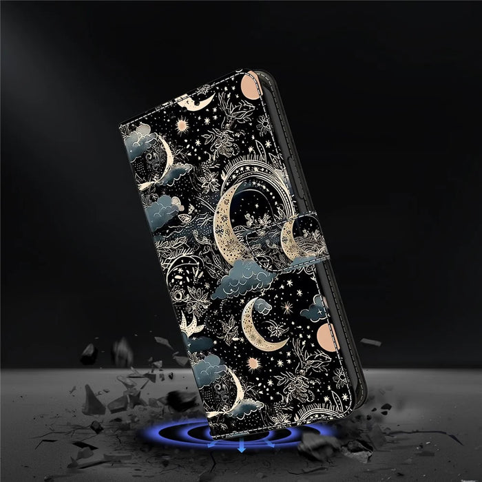 For Samsung Galaxy A27 5G Wallet Case PU Leather Phone Cover with Stand - Moon - 4