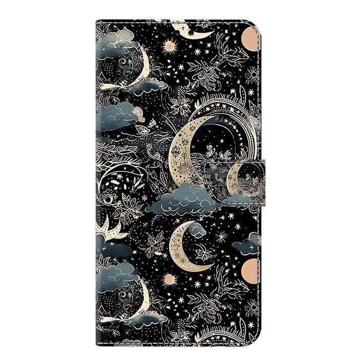 For Samsung Galaxy A27 5G Wallet Case PU Leather Phone Cover with Stand - Moon - 5