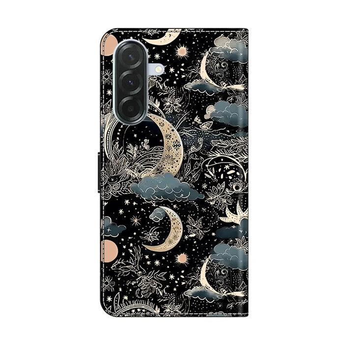 For Samsung Galaxy A27 5G Wallet Case PU Leather Phone Cover with Stand - Moon - 6