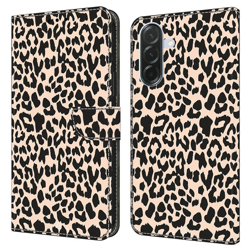 For Samsung Galaxy A27 5G Phone Case Pattern Printed TPU + PU Leather Flip Cover with Card Slot - Leopard Print - 1