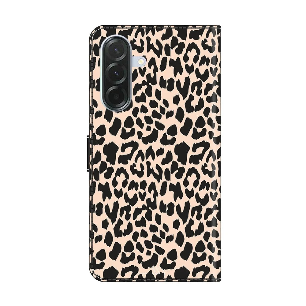 For Samsung Galaxy A27 5G Phone Case Pattern Printed TPU + PU Leather Flip Cover with Card Slot - Leopard Print - 6