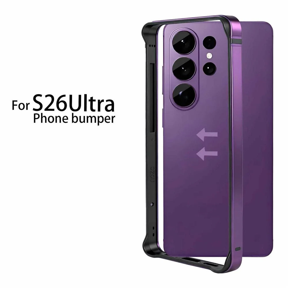 For Samsung Galaxy S26 Ultra Bumper Case TPU + Metal Frame Heat Dissipation Cover - Purple - 4