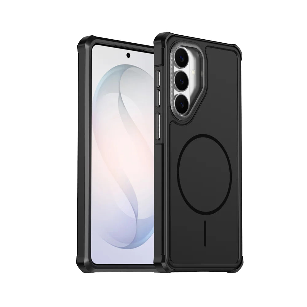 For Samsung Galaxy S26+ Magnetic Case Shockproof TPU PC Protective Cover - Black - 1