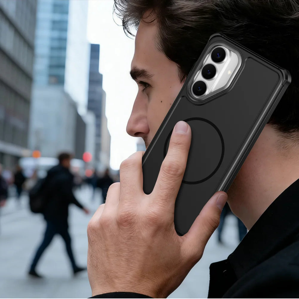 For Samsung Galaxy S26+ Magnetic Case Shockproof TPU PC Protective Cover - Black - 7