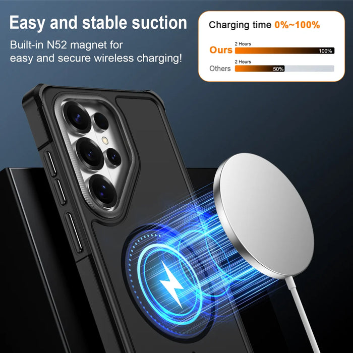 For Samsung Galaxy S26 Ultra Magnetic Case Shockproof TPU PC Protective Cover - Black - 3