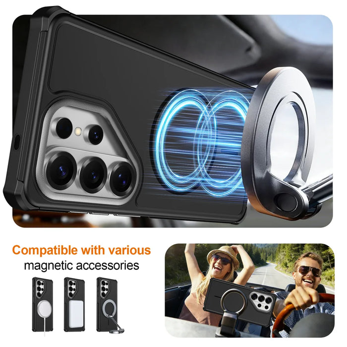For Samsung Galaxy S26 Ultra Magnetic Case Shockproof TPU PC Protective Cover - Black - 4