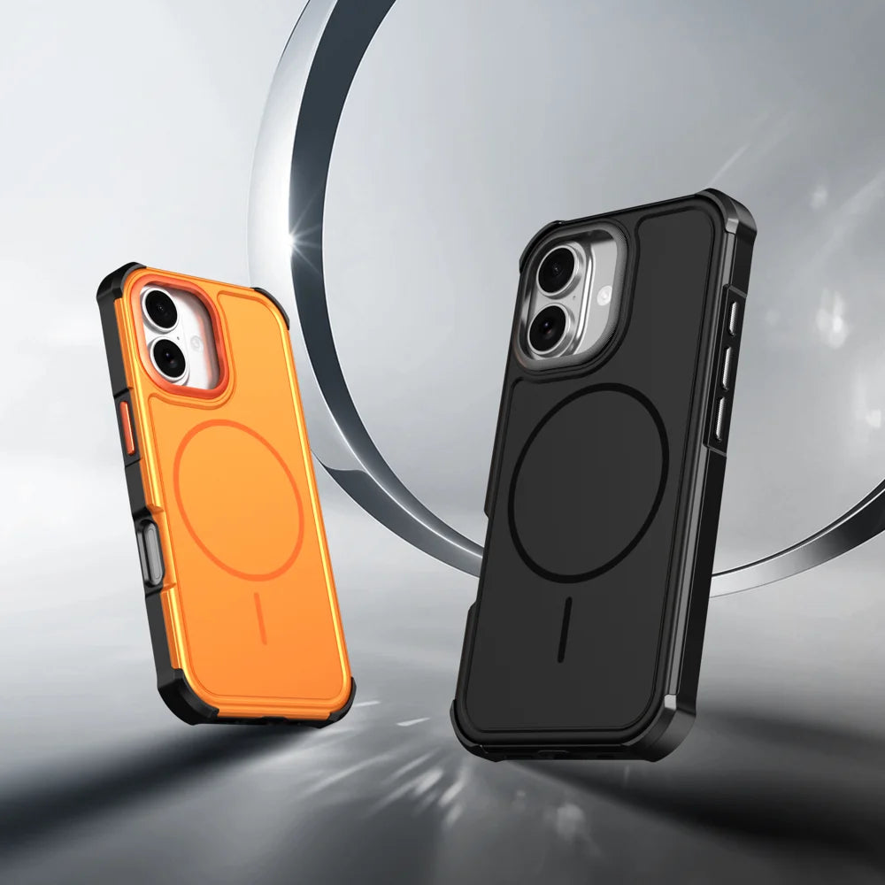 For iPhone 17 Magnetic Case Shockproof TPU PC Protective Cover - Black - 2