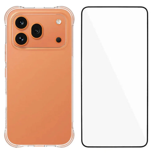 WANLONFENG For Honor 600 Pro 5G WL Series Case 2.0mm TPU Phone Cover with Tempered Glass Film - Transparent - 1