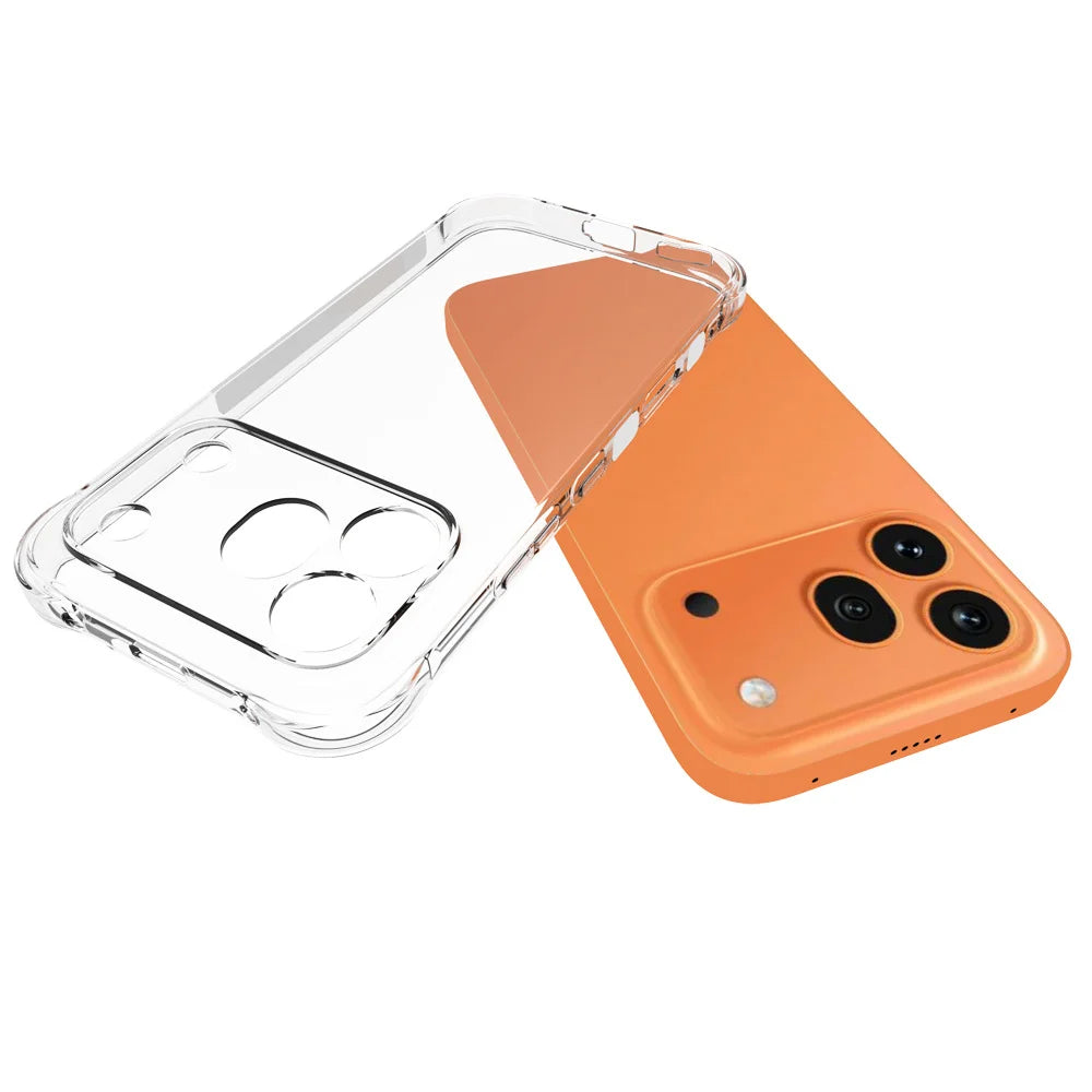 WANLONFENG For Honor 600 Pro 5G WL2 Series TPU Case 2.0mm Phone Cover with 2Pcs Tempered Glass Films - Transparent - 5