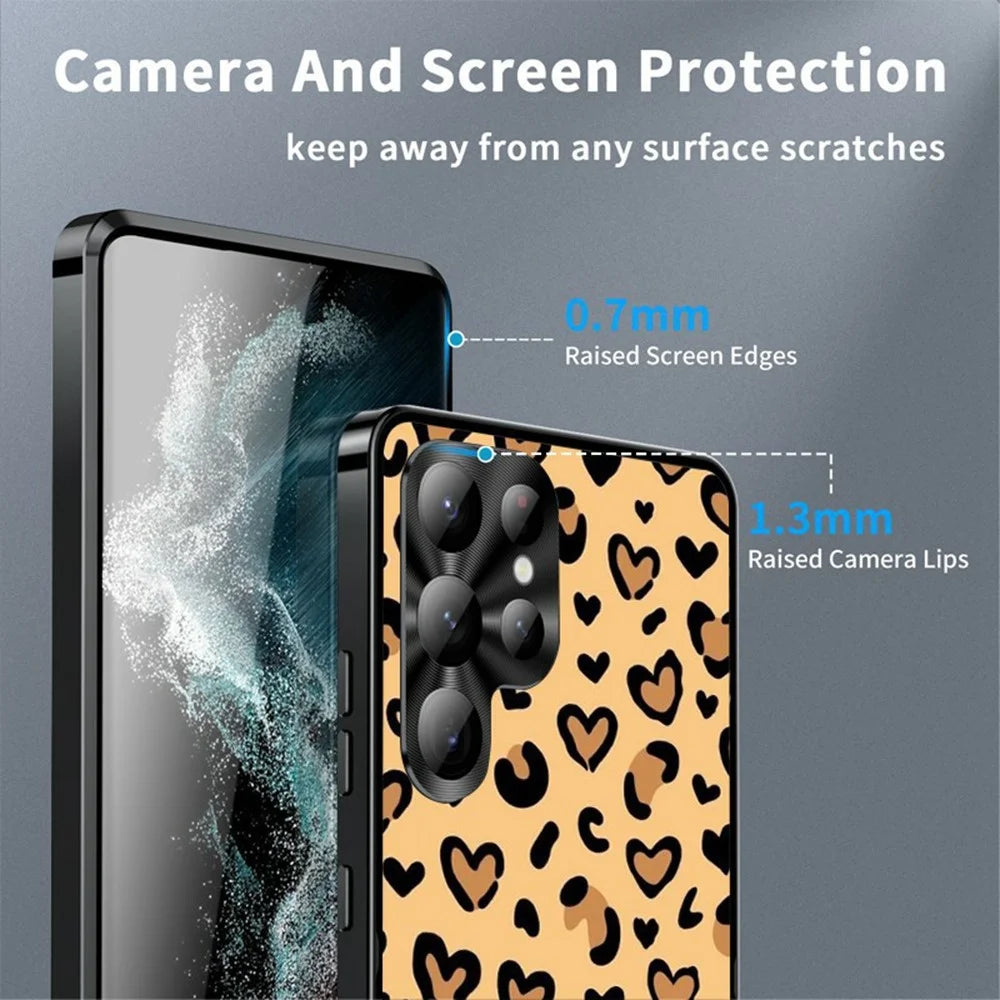For Samsung Galaxy S25 Ultra Magnetic Case Leopard Print PC+TPU Phone Cover with Lens Film - LK00198-01 - 4