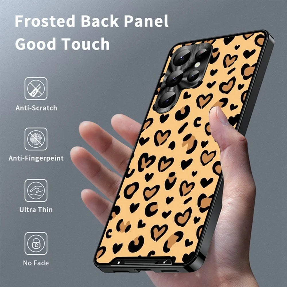 For Samsung Galaxy S24 Ultra Magnetic Case Leopard Print PC+TPU Phone Cover with Lens Film - LK00198-01 - 2