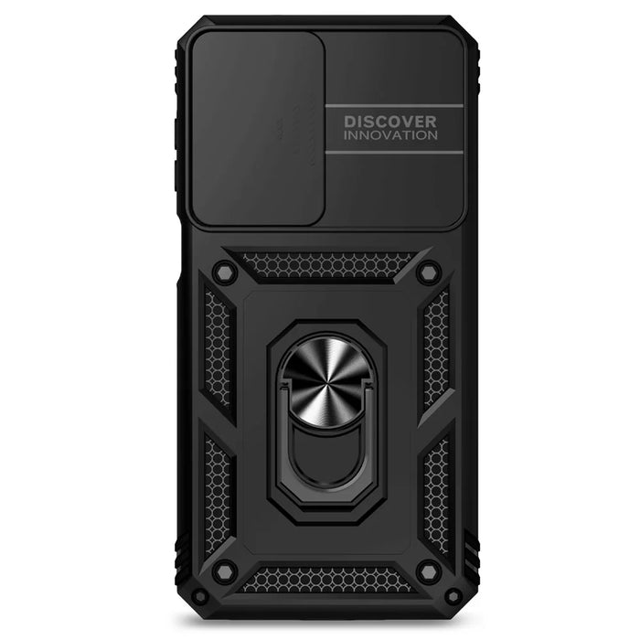 For Samsung Galaxy A27 5G Case PC + TPU Phone Cover with Lens Protection Kickstand - Black - 3