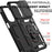 For Samsung Galaxy A27 5G Case PC + TPU Phone Cover with Lens Protection Kickstand - Black - 6