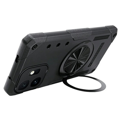 For OnePlus 15T 5G Magnetic Case 360° Rotating Ring Kickstand TPU Phone Cover - Black - 1