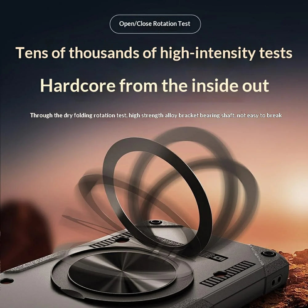 For OnePlus 15T 5G Magnetic Case 360° Rotating Ring Kickstand TPU Phone Cover - Black - 2