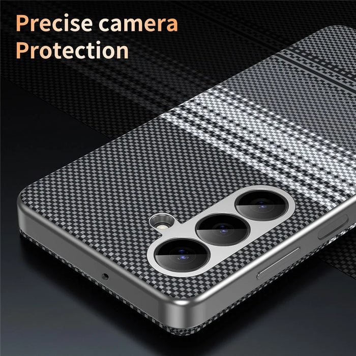 Leather Case for Samsung Galaxy A26 5G  /  A17 5G  /  A17 4G Card Slot View Window Gradient Color Checkered Pattern Phone Cover - Black - 6
