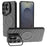 For Samsung Galaxy S26 Ultra Case PC Kickstand Ripple Texture TPU Phone Cover - Black - 1